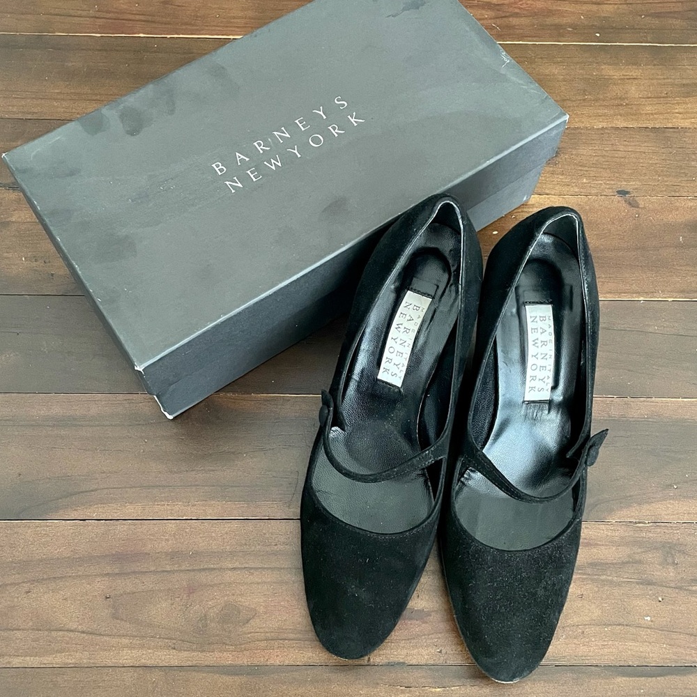 Black Suede Mary Janes with heels